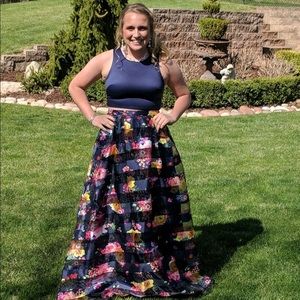 Two- Piece Flower Prom Dress!